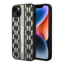 Karl Lagerfeld Monogram Stripe Apple iPhone 14 hátlap tok, szürke tok és táska