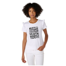  KARL LAGERFELD női RUFFLE L póló, fehér női póló