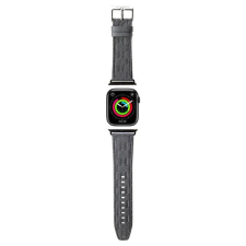 Karl Lagerfeld óraszíj KLAWMSAKLHPG Apple Watch 38/40/41mm ezüst szíj Saffiano Monogram tok okosóra kellék