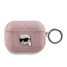 Karl Lagerfeld PU dombornyomott Karl Head tok AirPods Pro készülékhez rózsaszín fülhallgató, fejhallgató tok