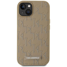 Karl Lagerfeld PU Leather Monogram Metal Logo iPhone 14 MagSafe bézs tok tok és táska