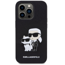 Karl Lagerfeld PU Saffiano Karl and Choupette iPhone 16 Pro tok, fekete tok és táska
