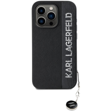 Karl Lagerfeld PU Saffiano Rhinestone Charm iPhone 15 Pro Max fekete tok (KLHCP15XPSAKDGCK) tok és táska