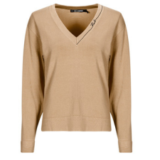 Karl Lagerfeld Pulóverek LIGHT V-NECK KNIT SWEATER Bézs EU M női pulóver, kardigán