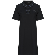 Karl Lagerfeld Rövid ruhák BOUCLE MIX POLO DRESS Fekete EU L