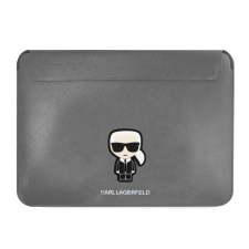 Karl Lagerfeld Saffiano Ikonik ezüst laptop táska 16" (KLCS16PISFG) tok és táska