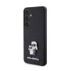 Karl Lagerfeld Saffiano Karl &amp; Choupette Metal Pin Samsung Galaxy S24 tok, fekete