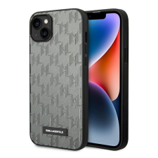 Karl Lagerfeld Saffiano Mono Metal Apple iPhone 14 hátlap tok, szürke tok és táska