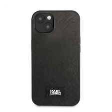 Karl Lagerfeld Saffiano Plaque hátlap tok Apple iPhone 13 mini, fekete tok és táska