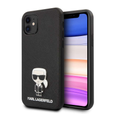 Karl Lagerfeld Saffiano with Pin Ikonik - telefontok iPhone 11 fekete tok és táska