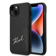 Karl Lagerfeld Signature Logo Cardslot Tok iPhone 14 Plus-hoz - Fekete tok és táska