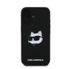 Karl Lagerfeld Silicone Choupette Head Print Apple iPhone 16 Magsafe kompatibilis hátlap tok, fekete KLHMP16SSCHPPLK