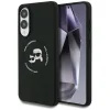 Karl Lagerfeld Silicone Double Heads And Circle Samsung Galaxy S25 Edge MagSafe kompatibilis hátlap tok, fekete