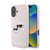 Karl Lagerfeld Silicone Double Heads Print Apple iPhone 16 Plus Magsafe kompatibilis hátlap tok, rózsaszín