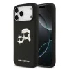 Karl Lagerfeld Silicone Double Heads Print Apple iPhone 17 Pro Max MagSafe kompatibilis hátlap tok, fekete