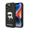 Karl Lagerfeld Silicone Ikonik Apple iPhone 14 Pro Magsafe hátlap tok, fekete