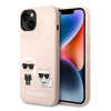 Karl Lagerfeld Silicone Karl &amp; Choupette Apple iPhone 14 Plus hátlap tok, halvány rózsaszín
