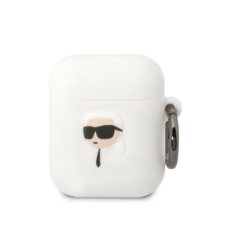 Karl Lagerfeld Szilikon Karl Head 3D Tok Airpods-Hoz 1/2 Fehér fülhallgató, fejhallgató tok