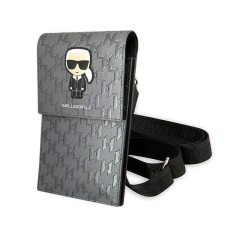 Karl Lagerfeld telefon táska KLWBSAMIPG ezüst ikonikus Karl Monogram Patch tok tok és táska