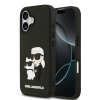Karl Lagerfeld Telefontok iPhone 17 - Karl Lagerfeld és Choupette Head - MagSafe kompatibilis fekete hátlap tok