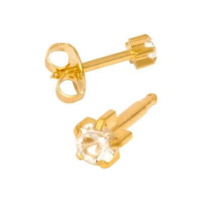 Karmos foglalat - 3mm - fehér (104) fülbevaló