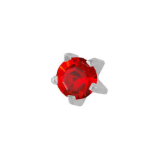  Karmos foglalatú - natúr szín - piros 4mm (107) fülbevaló