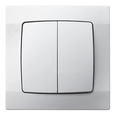  Káró 106x2 dupla alternatív kapcsoló komplett fehér villanyszerelés