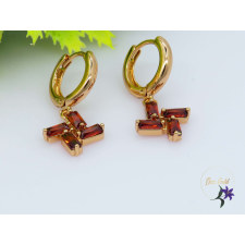  Karola gold filled köves fülbevaló -piros -18K fülbevaló