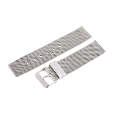  Karóra csat, acél, fonott (mesh) dizájn, ezüst színű, gyorskioldós, 20mm óraszíj
