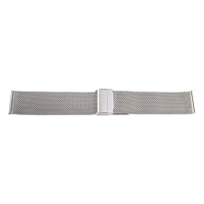  Karóra csat, acél, fonott (mesh) dizájn, ezüst színű, gyorskioldós, 24mm óraszíj