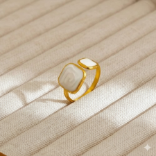 KÁRPÁTHY ékszer Abstract Square gyűrű, aranyozott gyűrű