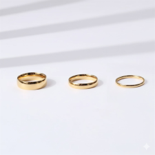 KÁRPÁTHY ékszer Aranyozott gyűrű kerekített széllel, 3 mm gyűrű