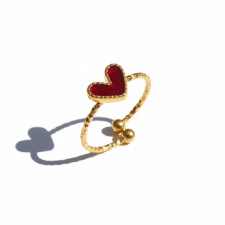 KÁRPÁTHY ékszer Aranyozott heart gyűrű - vörös gyűrű