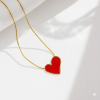 KÁRPÁTHY ékszer Aranyozott nyaklánc szív alakú medállal, piros