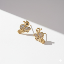 KÁRPÁTHY ékszer Csikóhal fülbevaló, aranyozott fülbevaló