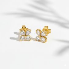 KÁRPÁTHY ékszer Diamond Flowers aranyozott fülbevaló fülbevaló