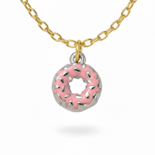 KÁRPÁTHY ékszer DIY Fánk nyaklánc - rózsaszín, fehérarany nyaklánc