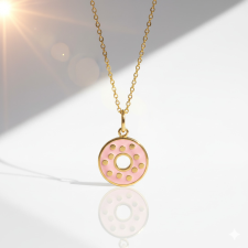 KÁRPÁTHY ékszer DIY Pink donut nyaklánc, aranyozott nyaklánc