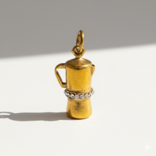 KÁRPÁTHY ékszer Kávéfőző charm, aranyozott egyéb ékszer