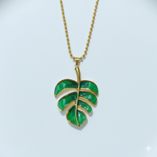 KÁRPÁTHY ékszer Könnyezőpálma-levél nyaklánc, aranyozott nyaklánc