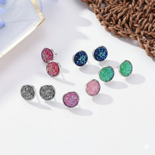 KÁRPÁTHY ékszer Luminous Circle kör alakú fülbevaló, ezüstözött fülbevaló