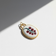 KÁRPÁTHY ékszer Paradicsom olajfestmény charm, aranyozott egyéb ékszer