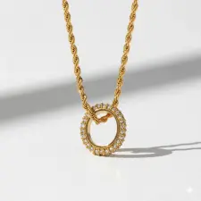 KÁRPÁTHY ékszer Sparkling Circle aranyozott nyaklánc nyaklánc