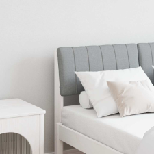  Kárpitozott fejtámla Világosszürke 120 cm Tömör fenyőfa ágy és ágykellék