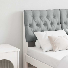  Kárpitozott fejtámla Világosszürke 120 cm Tömör fenyőfa ágy és ágykellék