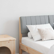  Kárpitozott fejtámla Világosszürke 120 cm Tömör fenyőfa ágy és ágykellék