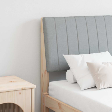  Kárpitozott fejtámla Világosszürke 135 cm Tömör fenyőfa ágy és ágykellék