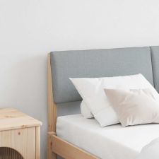  Kárpitozott fejtámla Világosszürke 140 cm Tömör fenyőfa ágy és ágykellék