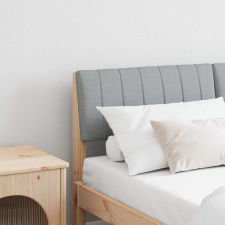  Kárpitozott fejtámla Világosszürke 140 cm Tömör fenyőfa ágy és ágykellék