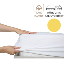 Kartaltex 180-200x200 pamut jersey körgumis lepedő - Citromsárga lakástextília